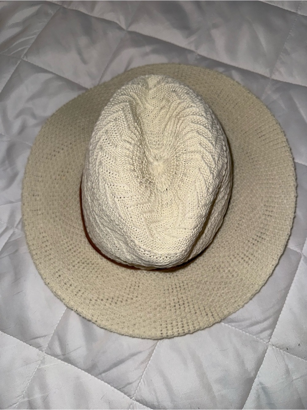 Charlotte Russe Cream Crochet Wide Brim Sun Hat Boho Beach